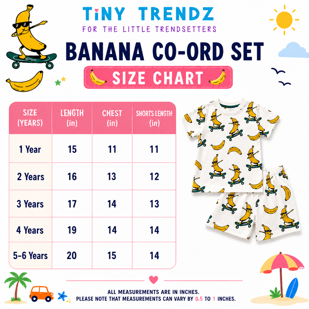 TinyTrendz Go Bananas Co-ord Set 🍌🛹