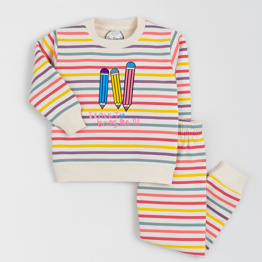 Rainbow Doodle Fleece Set