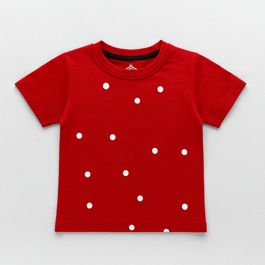 Kids Polka Dot Plum Top (Claret Red)