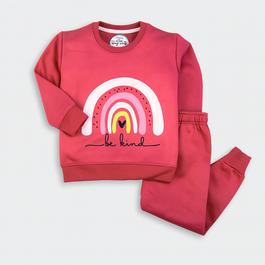 Be Kind Boho Rainbow Polyester Fleece Set