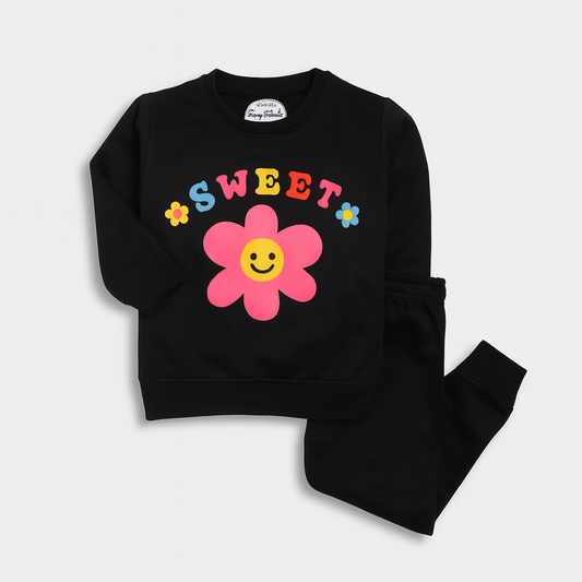Sweet Smiley Flower polyester Fleece Set