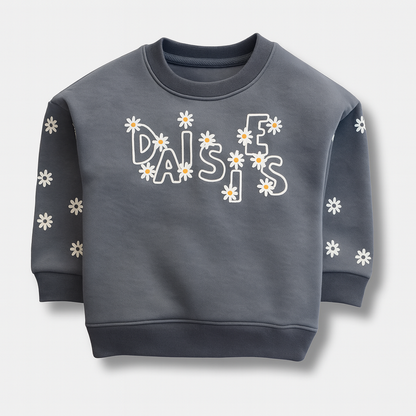 Grey Daisies Fleece Pajama Set