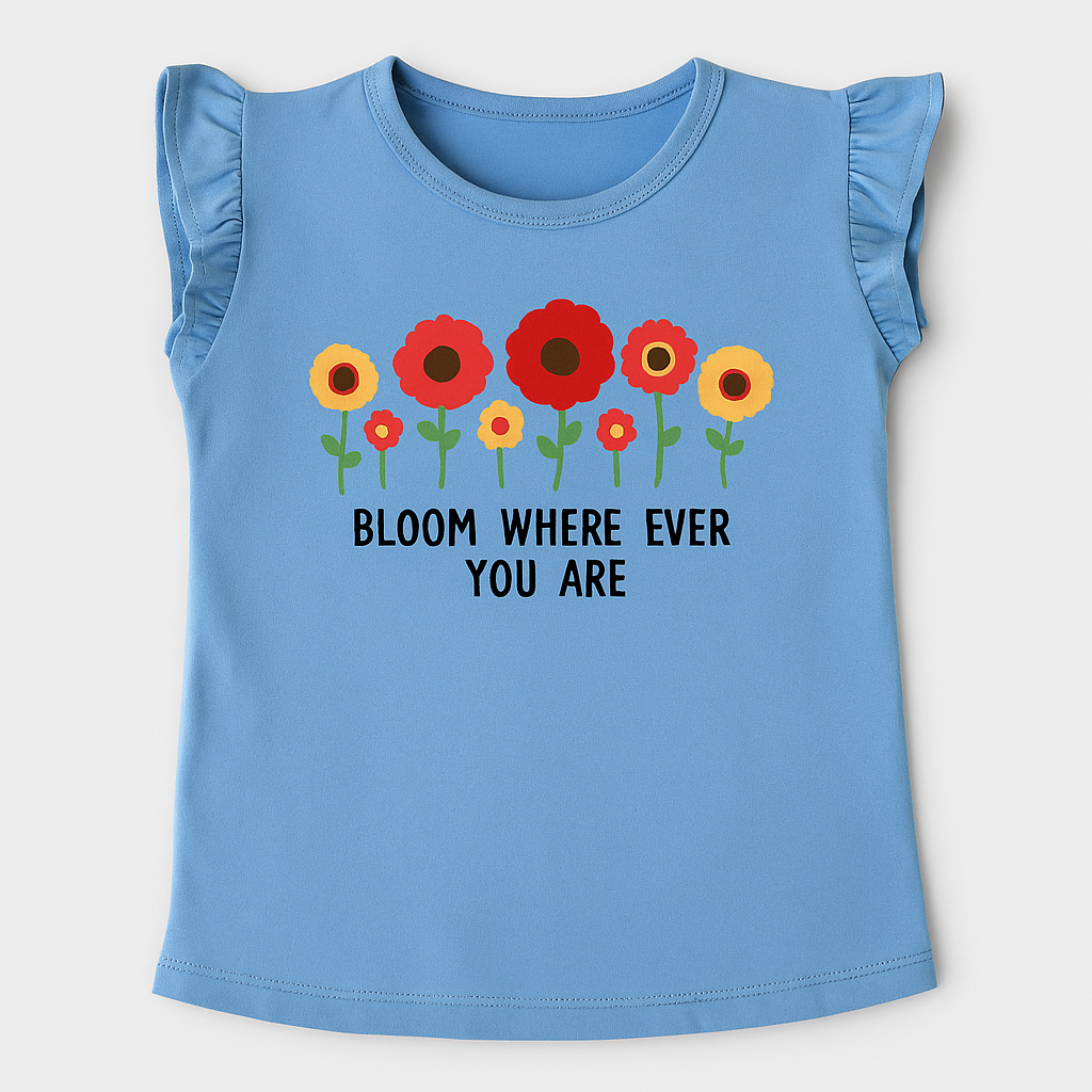 Bloom floral Top (light blue)