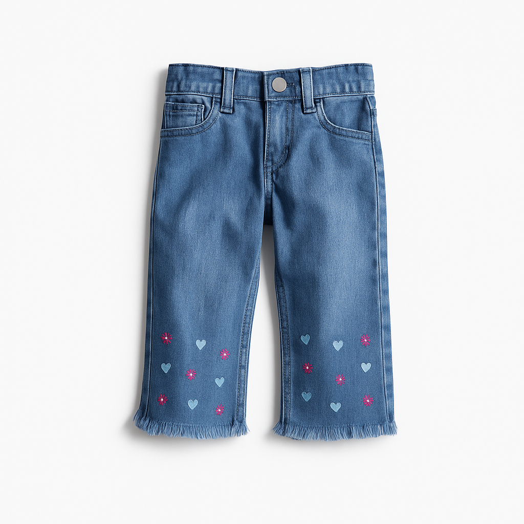 Light Blue - Blossom Hem Denim