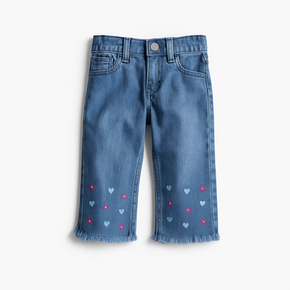 Light Blue - Blossom Hem Denim