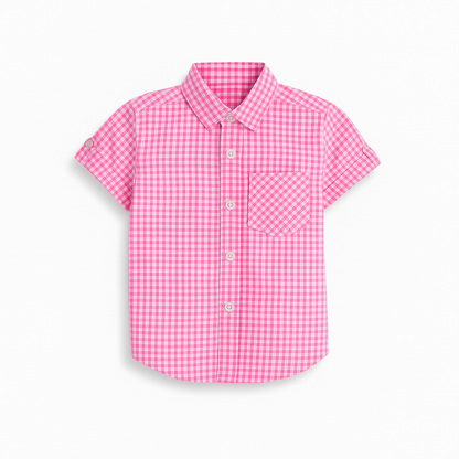 Pink Ghingham Cotton Shirt