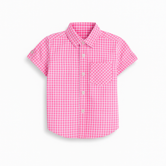 Pink Ghingham Cotton Shirt