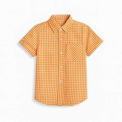 Popsicle Orange Gingham Shirt 🍊✨
