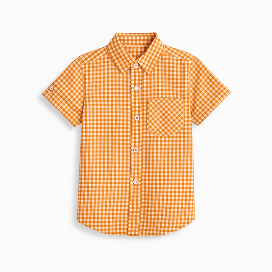 Popsicle Orange Gingham Shirt 🍊✨