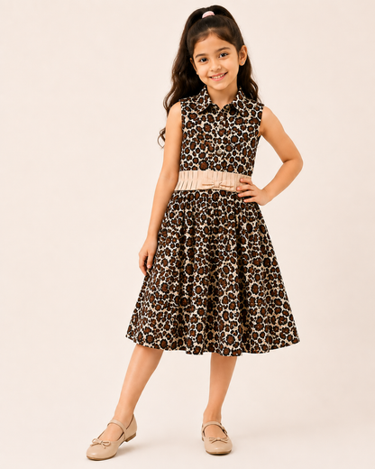 Wild Luxe Girls Leopard Print Party Dress