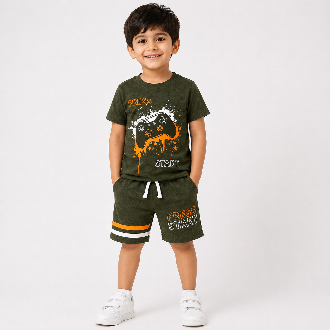Press Start Boys Stretch Micro Rib Co-ord Set