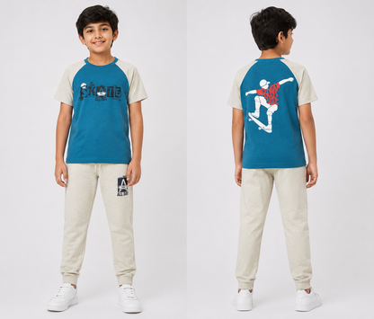 Board Slide Co-ord Set – Blue & Grey