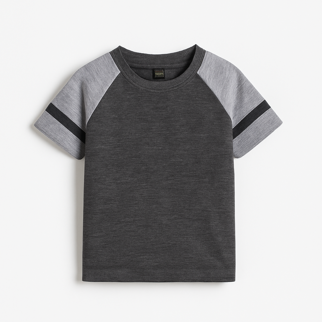 Charcoal Gray Raglan T-Shirt for Kids