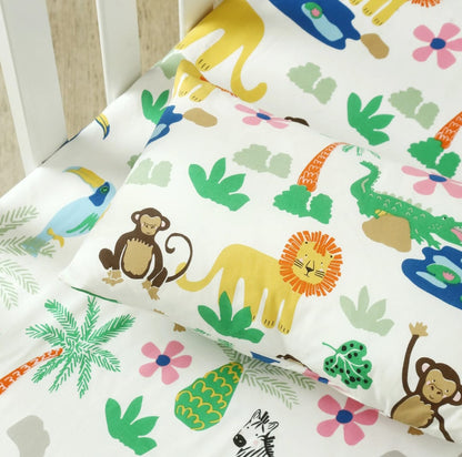 Jungle Safari Kids Bedsheet – Single Bed (Premium Cotton)