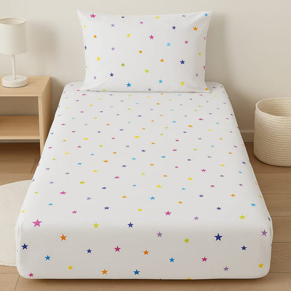 Twinkle Pop Stars Bedsheet – Single Cotton Bedding for Kids