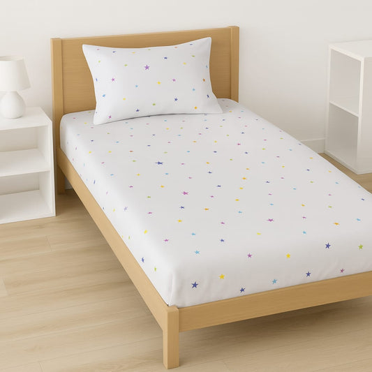 Twinkle Pop Stars Bedsheet – Single Cotton Bedding for Kids