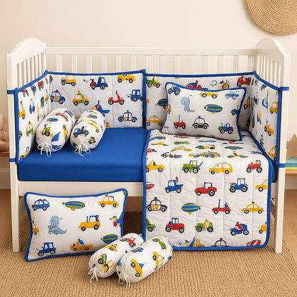 ZoomTown Cot Set – 6-Piece Baby Bedding Set