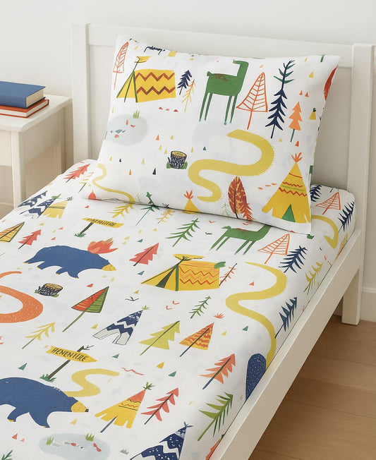 Adventure Trail Bedsheet Set –(Premium Cotton)