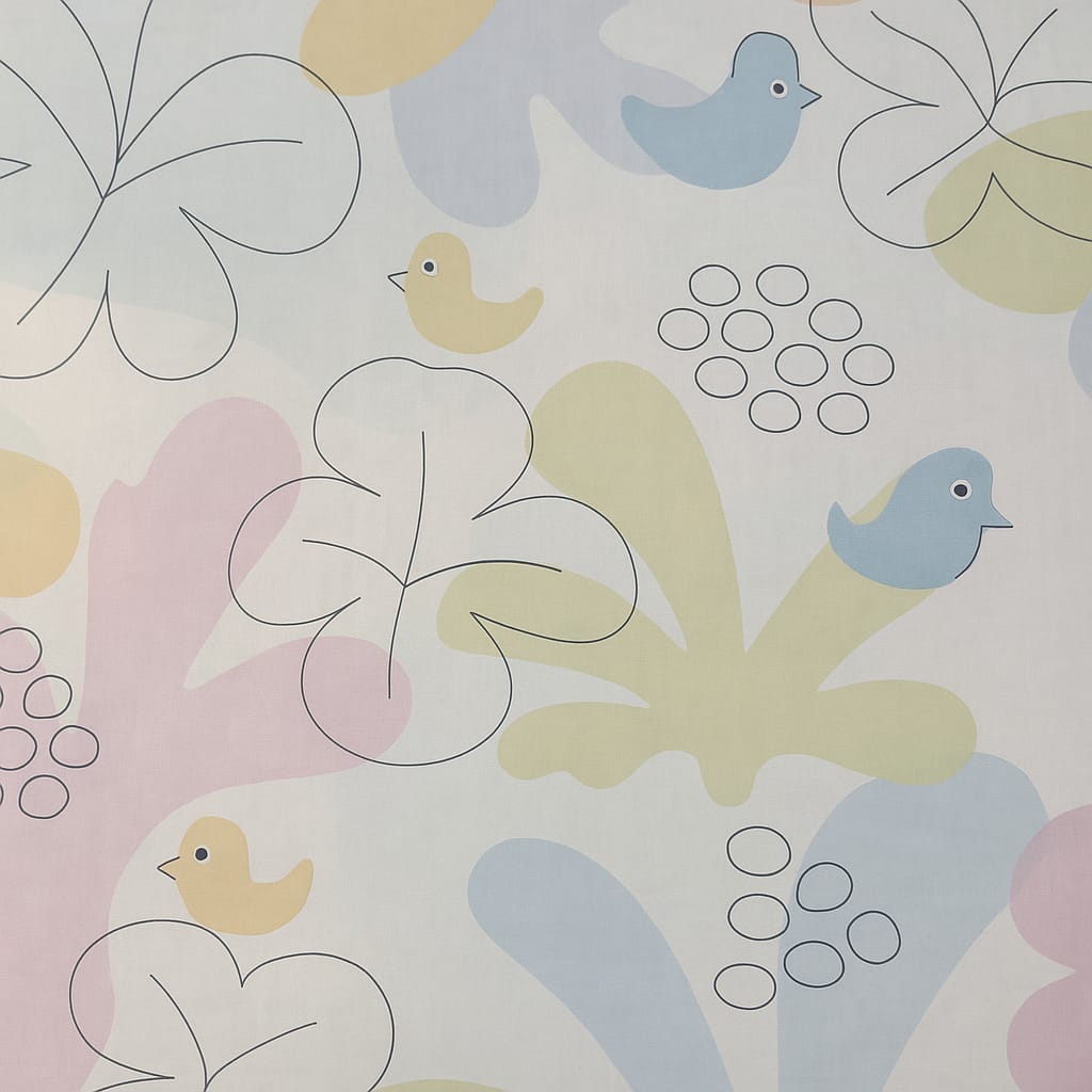 🌸 Pastel Birds Kids Bedsheet Set – Soft Spring Dreams