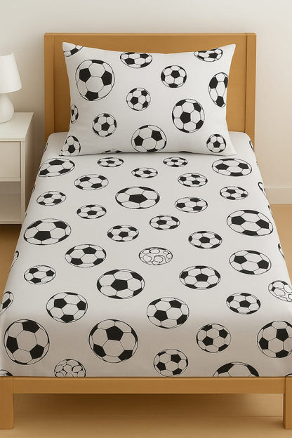 🖤 Goal Getter Soccer Comforter Set – 4-Piece Single Bed Set
