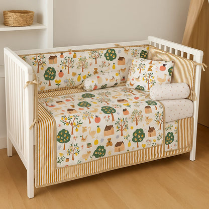 Countryside Dreams Premium Cotton 6-Piece Cot Bedding Set