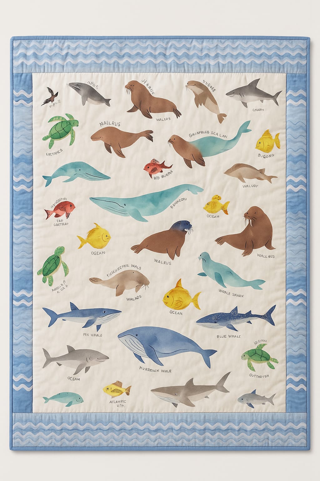 Ocean Wonders Premium Cotton 6-Piece Cot Set