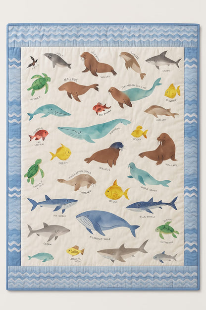 Ocean Wonders Premium Cotton 6-Piece Cot Set