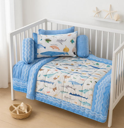 Ocean Wonders Premium Cotton 6-Piece Cot Set