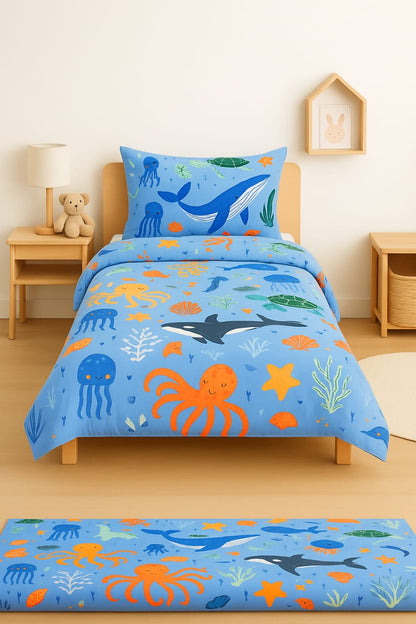 Ocean Friends 3-Piece Bedding Set — Bedsheet, Duvet Cover & Pillowcase