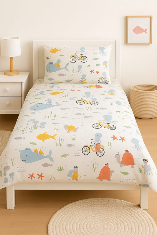 🌊 Underwater Tales – 3-Piece Duvet Cover Bedding Set