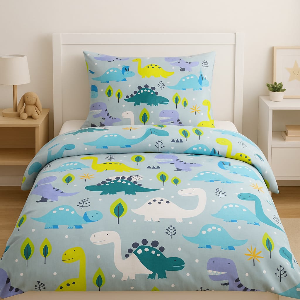 Dino Glow Adventure – Premium Duvet Cover Set (Glow-in-the-Dark)
