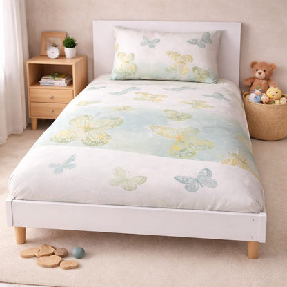 Butterfly Bloom Kids Bedsheet (mint green)