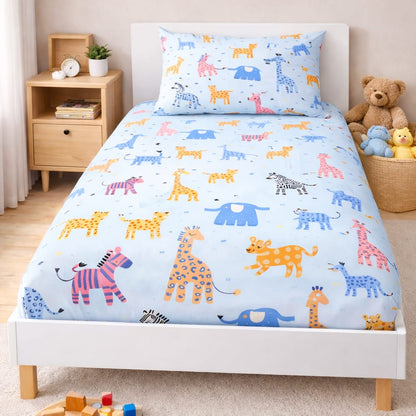 Kids Safari Doodles Bedsheet Set – Single Bed