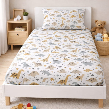 Kids Dino Safari Bedsheet Set – Single Bed