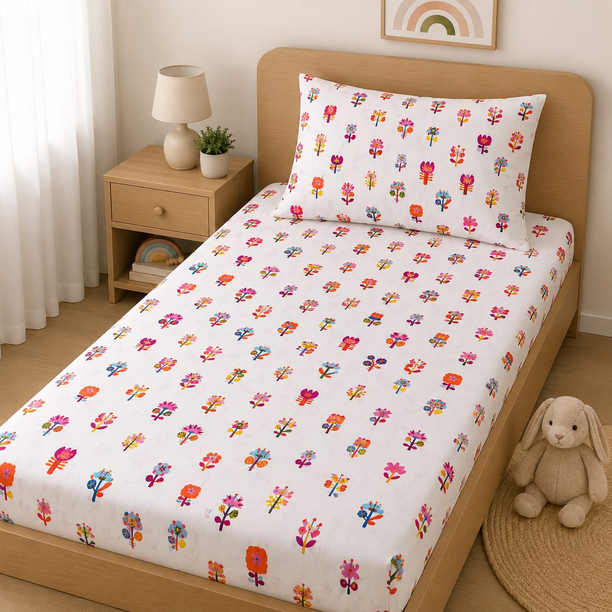 Bloom Garden Single kids Bedsheet Set
