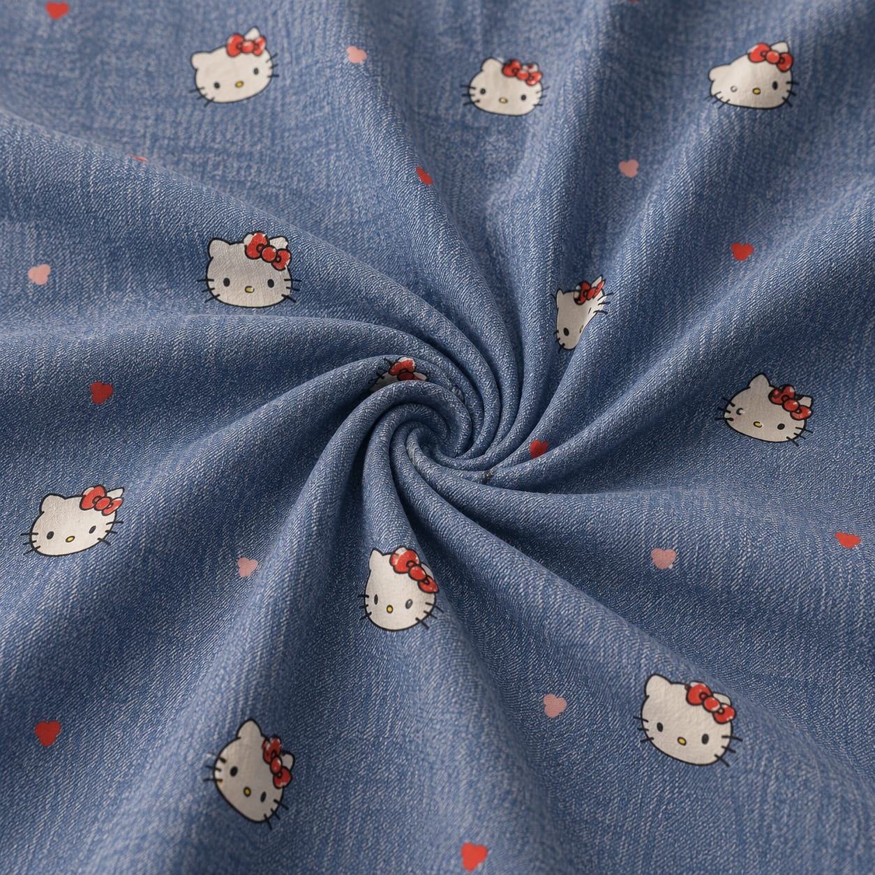 Kitty Denim Dreams Single Bedsheet Set