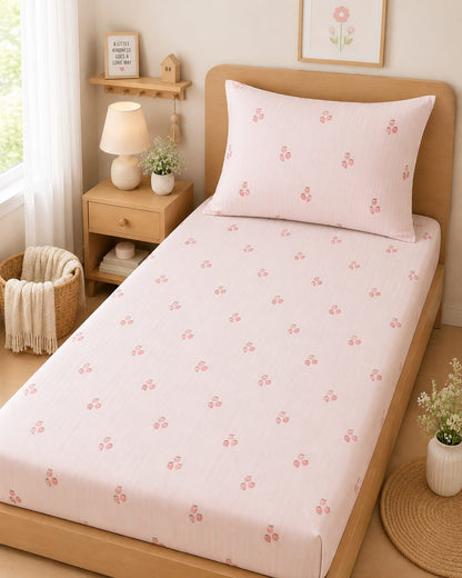 Sweet Strawberry Bliss Single Bedsheet Set