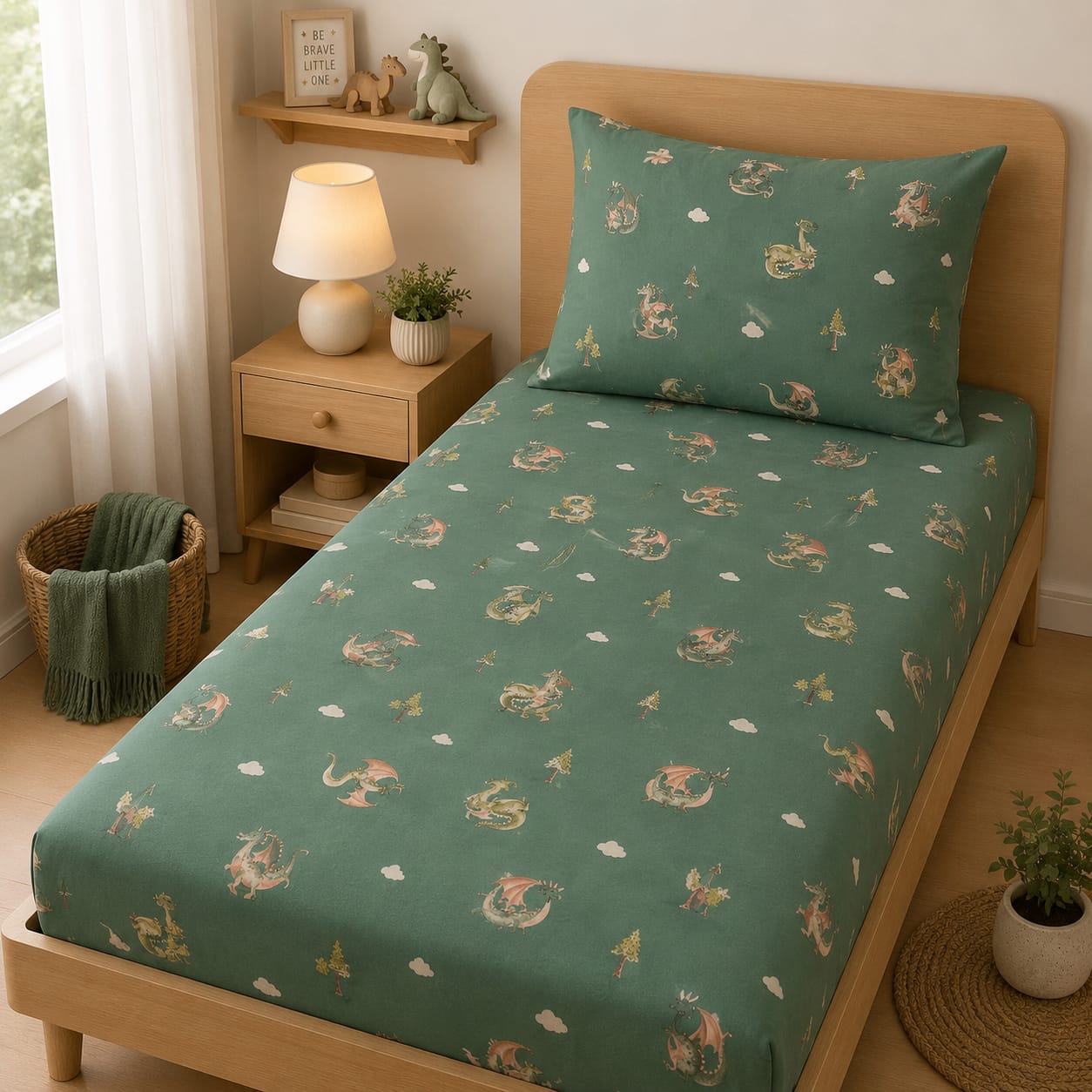 Dragon Tales Adventure Bedsheet Set 🐉☁️🌲