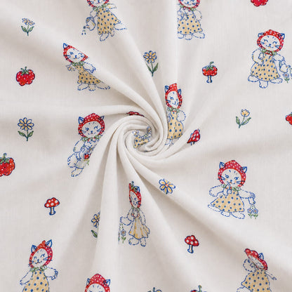 Little Red Kitty Garden Single Bedsheet