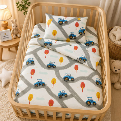 Little Tractor Trails Baby Cot Bedding Set