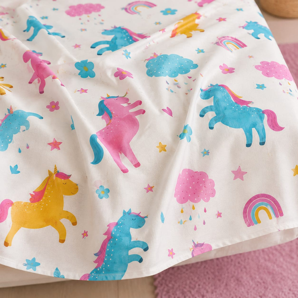 Rainbow Unicorn Dreams Kids Bedsheet