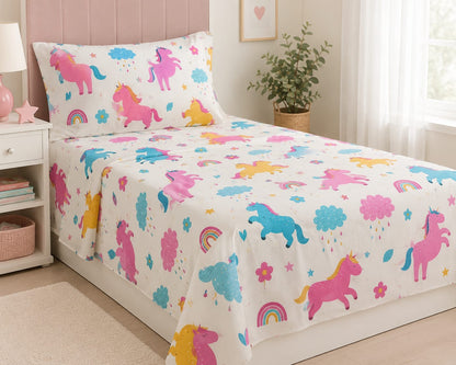 Rainbow Unicorn Dreams Kids Bedsheet