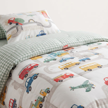 "Little Roadster" 3-Piece Single Comforter Bedding Set