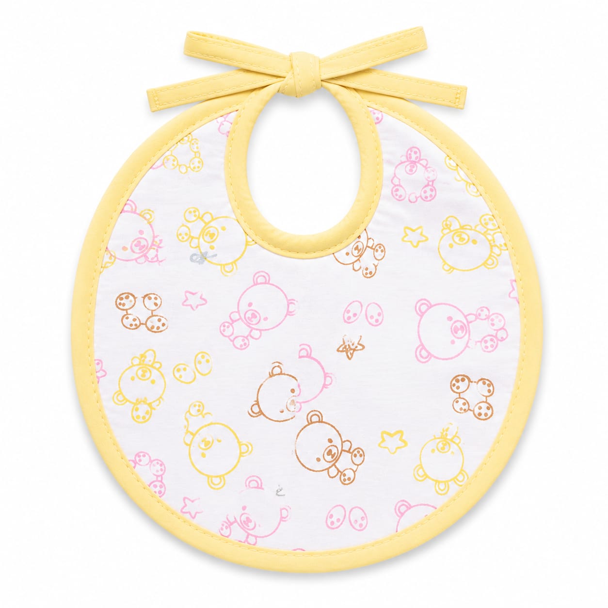 3-Pack Soft Cotton Baby Bib Set – (Pink, Baby Yellow & Baby Blue Feeding Bibs) Medium