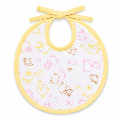 3-Pack Soft Cotton Baby Bib Set – (Pink, Baby Yellow & Baby Blue Feeding Bibs) Medium