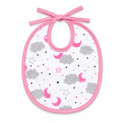 3-Pack Soft Cotton Baby Bib Set – (Pink, Baby Yellow & Baby Blue Feeding Bibs) Medium