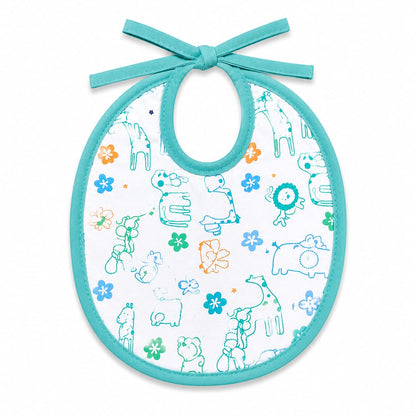 3-Pack Soft Terry Cotton Baby Bib Set – Tie Closure Feeding Bibs (Pink, Teal & Grey) Medium