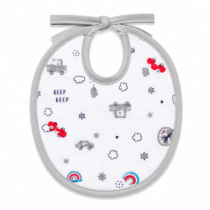 3-Pack Soft Terry Cotton Baby Bib Set – Tie Closure Feeding Bibs (Pink, Teal & Grey) Medium