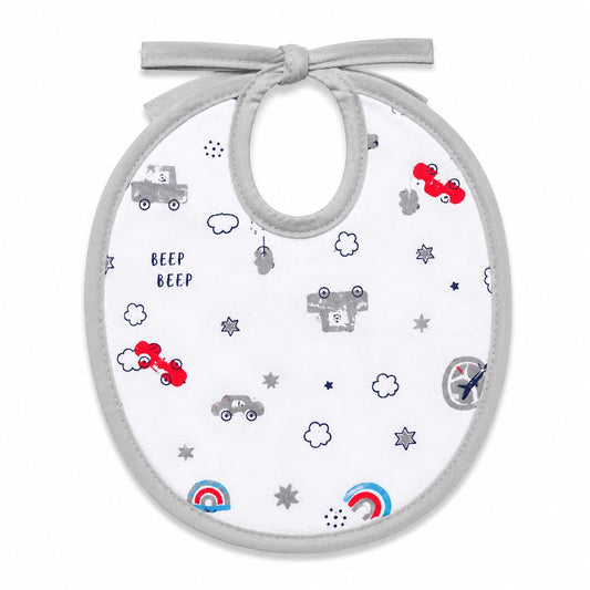 3-Pack Soft Terry Cotton Baby Bib Set – Tie Closure Feeding Bibs (Pink, Teal & Grey) Medium