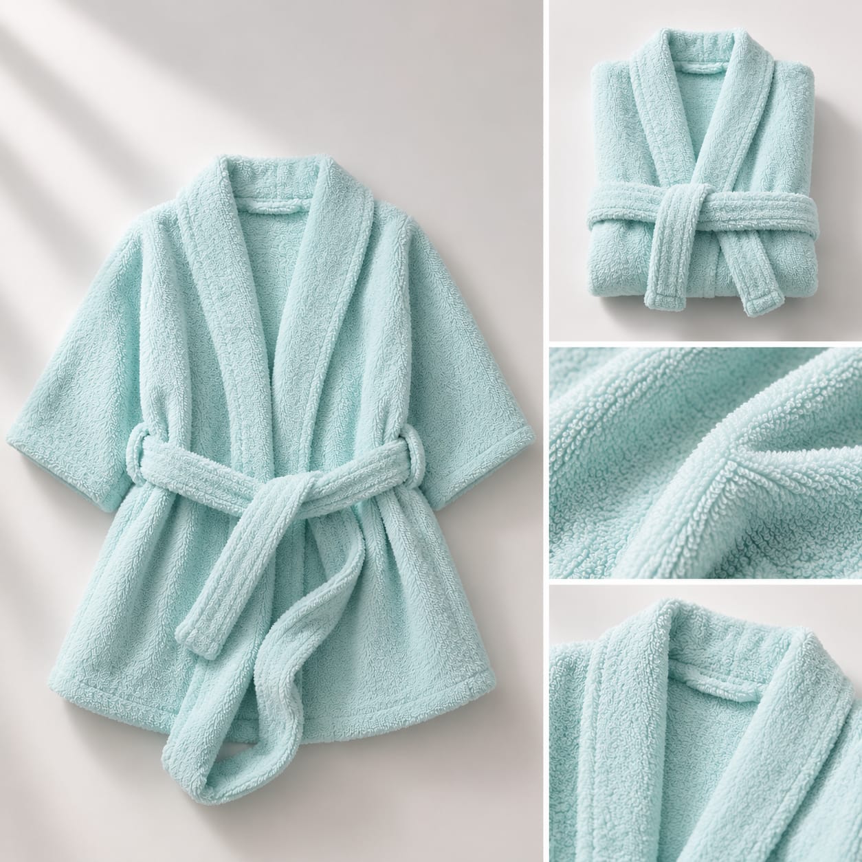 Mint blue Cloud Kids Bathrobe